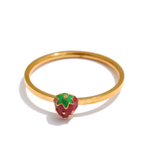 Strawberry Geometric Ring