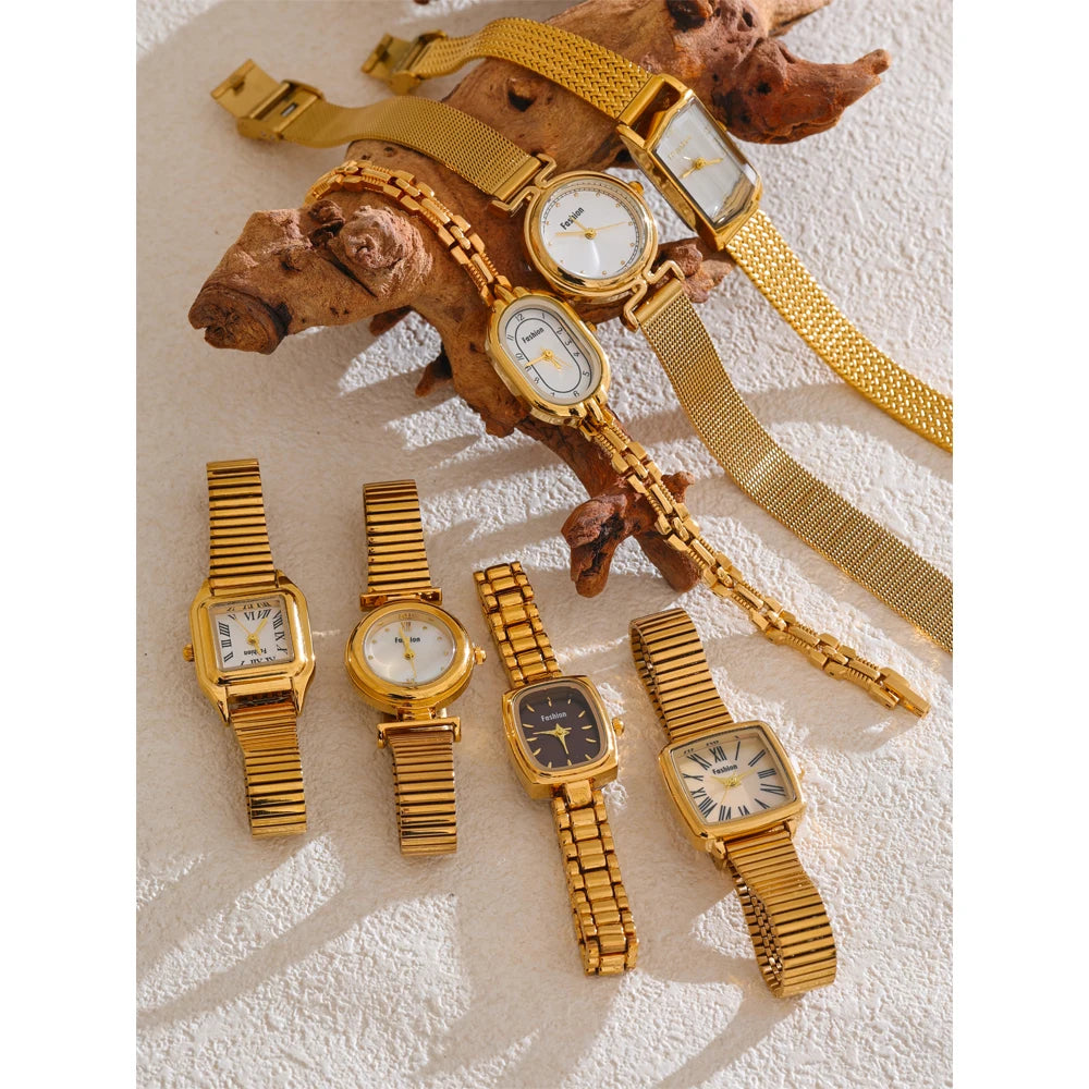 Steeletta Fashion Stainless Steel Ladies’ Watch – 18K Gold Plated