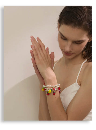 Fruity Bead Charm Bracelets