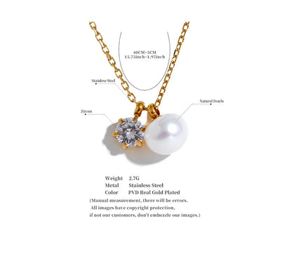 Aurora Pearl & CZ Pendant Necklace