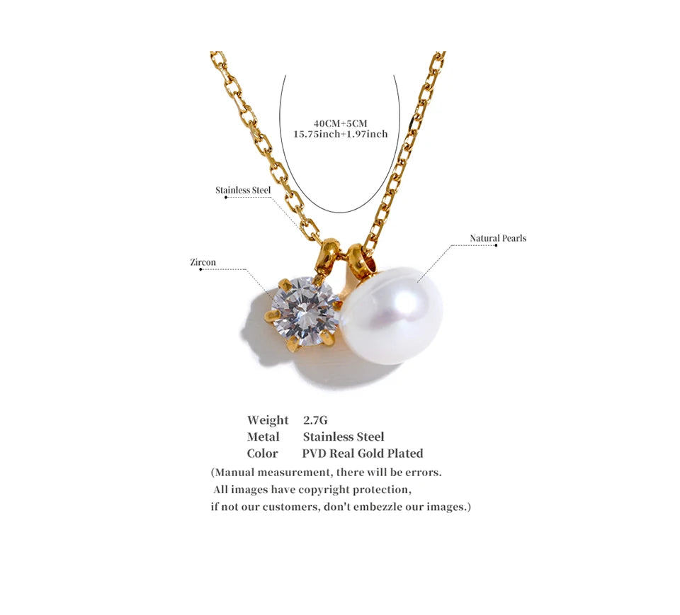 Aurora Pearl & CZ Pendant Necklace