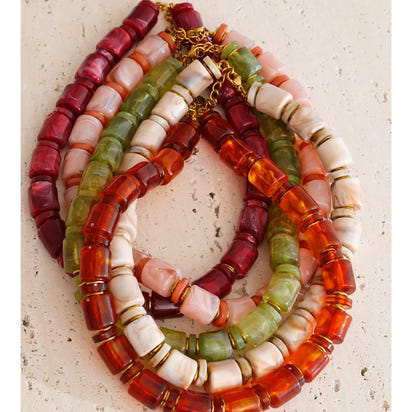 Autumn Aura Handmade Multi-Color Bead Statement Necklace