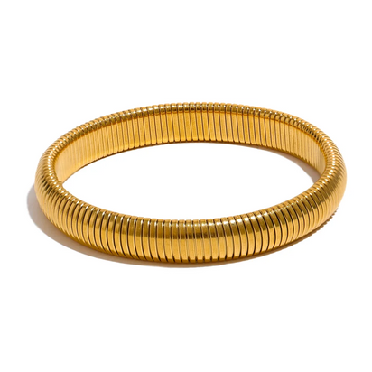 Steeletta Elastic Thick Metal Bracelet – 18K Gold Plated Stainless Steel