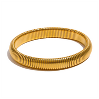 Steeletta Elastic Thick Metal Bracelet – 18K Gold Plated Stainless Steel
