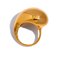 Steeletta Half-Empty Chunky Statement Ring – 18K Gold Plated Stainless Steel