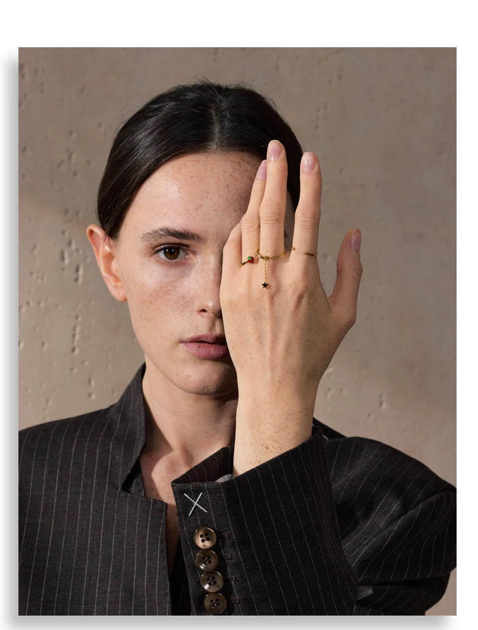 Strawberry Geometric Ring