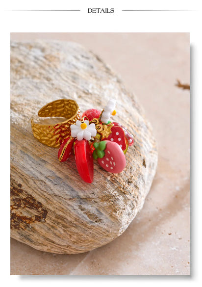 Fruity Trio Adjustable Ring