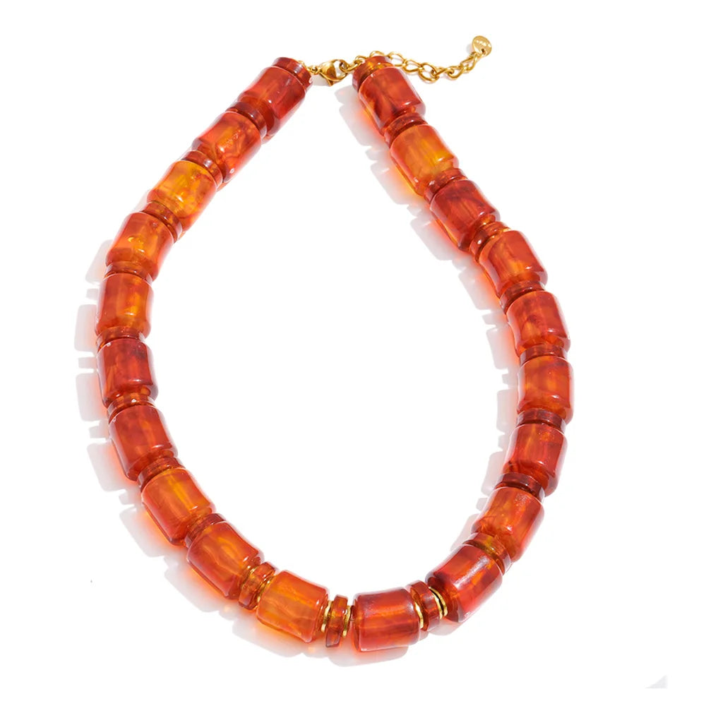 Autumn Aura Handmade Multi-Color Bead Statement Necklace