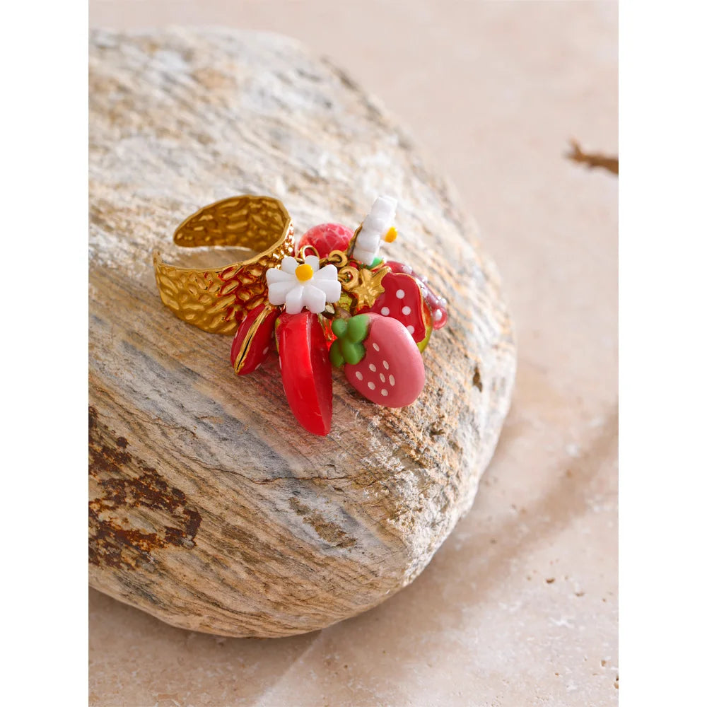 Fruity Trio Adjustable Ring