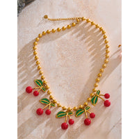 Sweet Cherry Drop Necklace