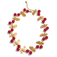 Ruby Cherry Charm Necklace