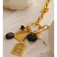 Autumn Aura Resin Heart Geometric Pendant Necklace