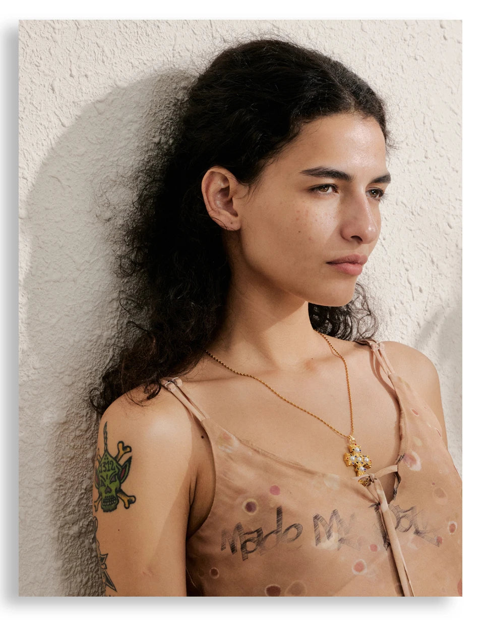 Celeste Cross Pearl Necklace