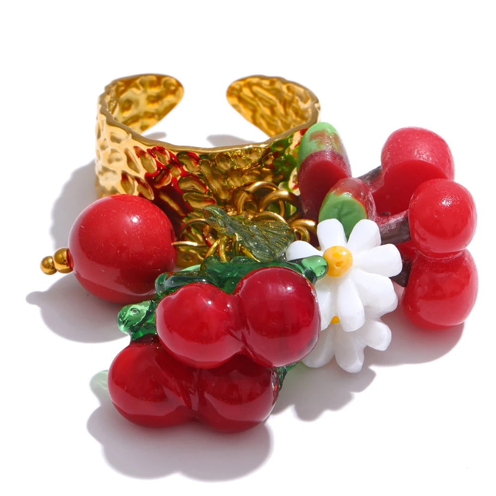 Fruity Trio Adjustable Ring