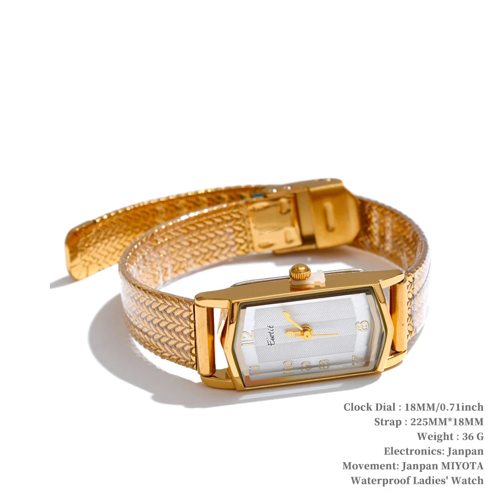 Steeletta Fashion Stainless Steel Ladies’ Watch – 18K Gold Plated