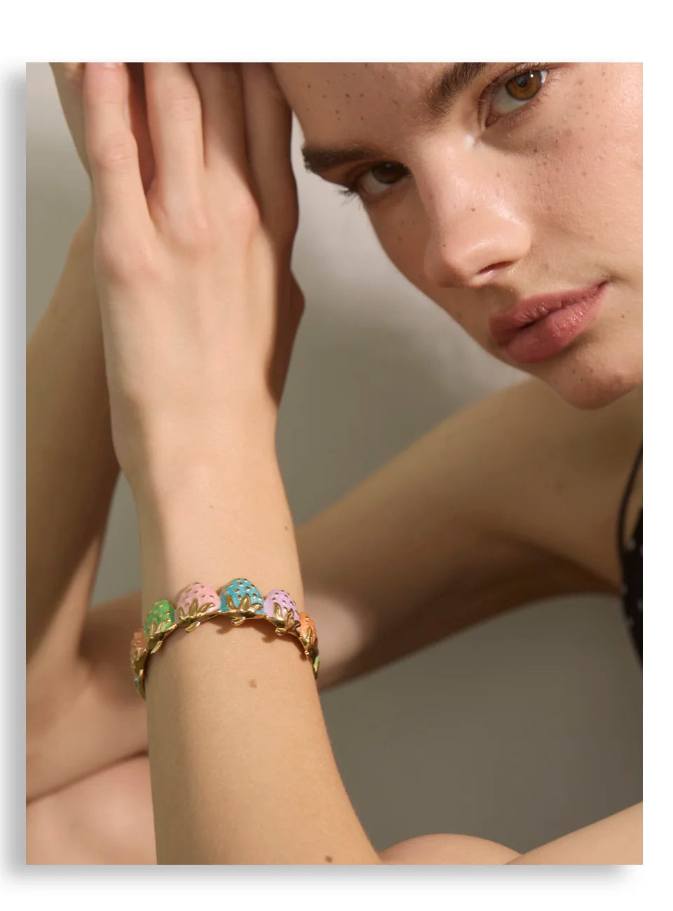 Sweet Strawberry Cuff Bracelet