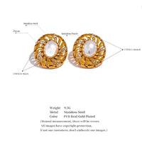 Aurora Ice Pearl & CZ Hollow Stud Earrings