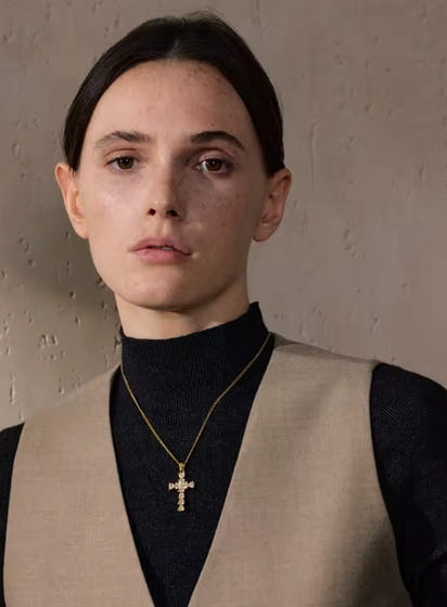 Aurora Cross Chain Bling Necklace