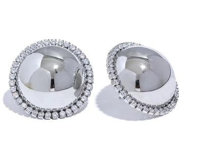 Aurora Ice Round Big Stud Earrings