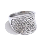 Aurora Ice Dual-Tone Geometric Ring