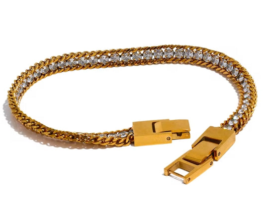 Aurora Ice 22cm Men’s CZ Chain Bracelet