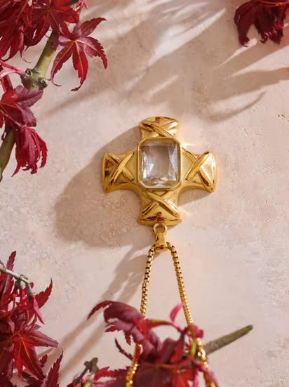 Aurora Ice AAA CZ Cross Pendant Necklace