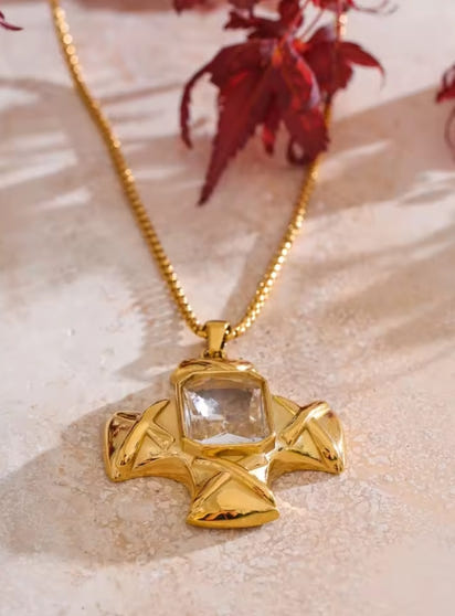 Aurora Ice AAA CZ Cross Pendant Necklace