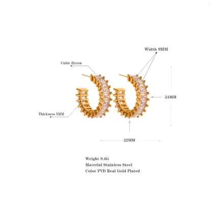 Aurora Ice AAA CZ Hoop Earrings