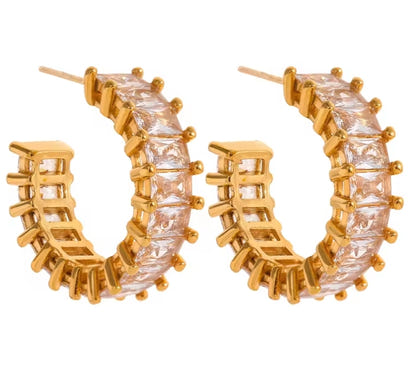Aurora Ice AAA CZ Hoop Earrings