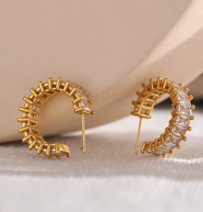 Aurora Ice AAA CZ Hoop Earrings