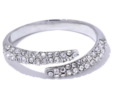 Aurora Ice Adjustable Thin CZ Ring
