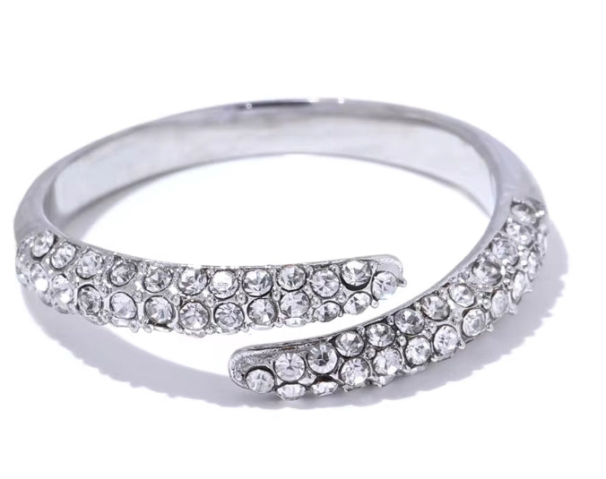 Aurora Ice Adjustable Thin CZ Ring