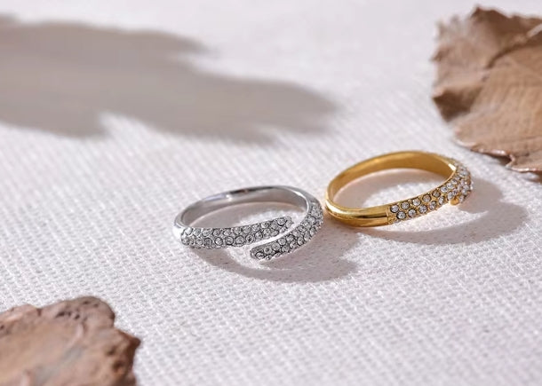 Aurora Ice Adjustable Thin CZ Ring