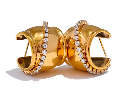 Aurora Ice C-Shape Chain Earrings