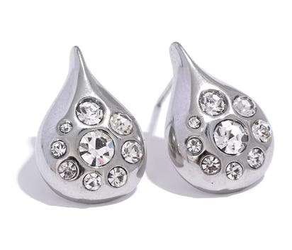 Aurora Ice Water Drop Stud Earrings