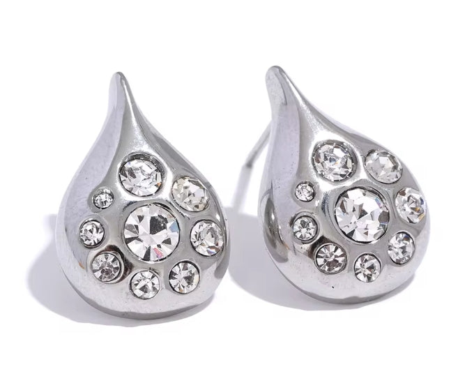 Aurora Ice Water Drop Stud Earrings