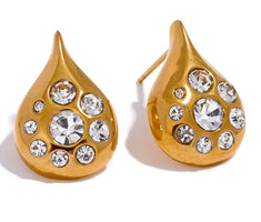 Aurora Ice Water Drop Stud Earrings