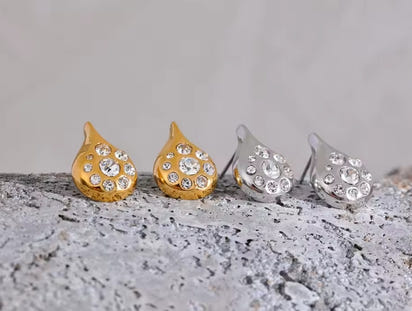 Aurora Ice Water Drop Stud Earrings