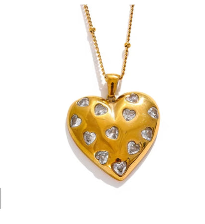Aurora Ice Heart Pendant Necklace