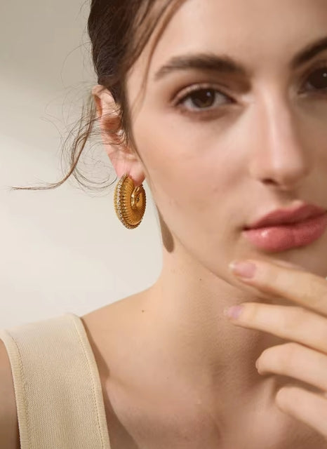 Aurora Ice C-Shape Geometric Earrings