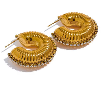 Aurora Ice C-Shape Geometric Earrings