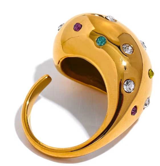 Aurora Ice Chunky CZ Ring