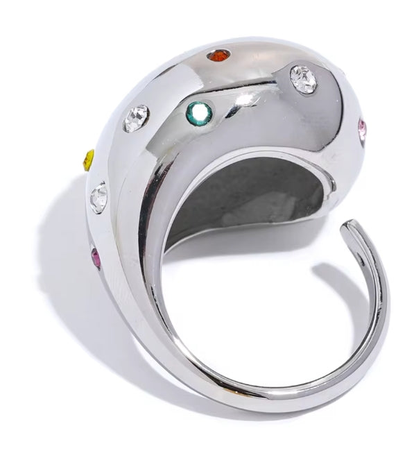 Aurora Ice Chunky CZ Ring