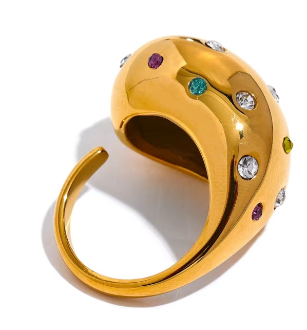 Aurora Ice Chunky CZ Ring