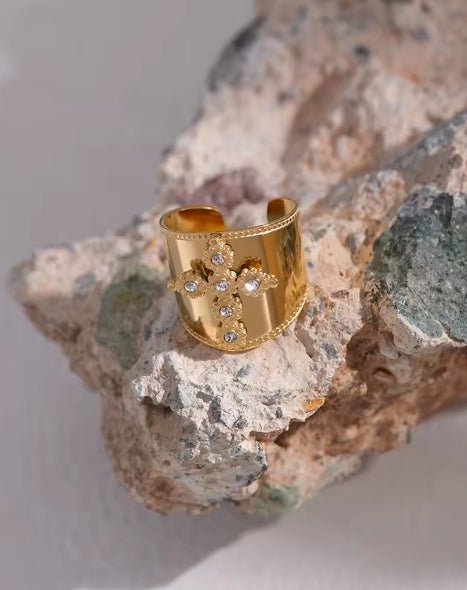 Aurora Ice Cross CZ Ring