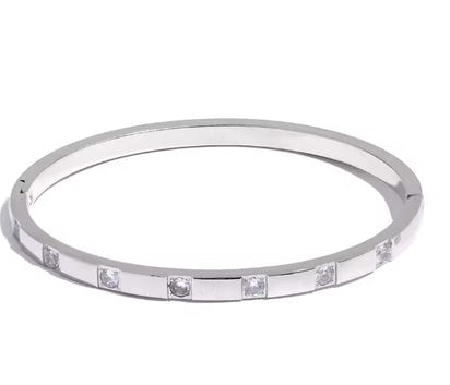 Aurora Ice CZ Wrist Bangle Bracelet