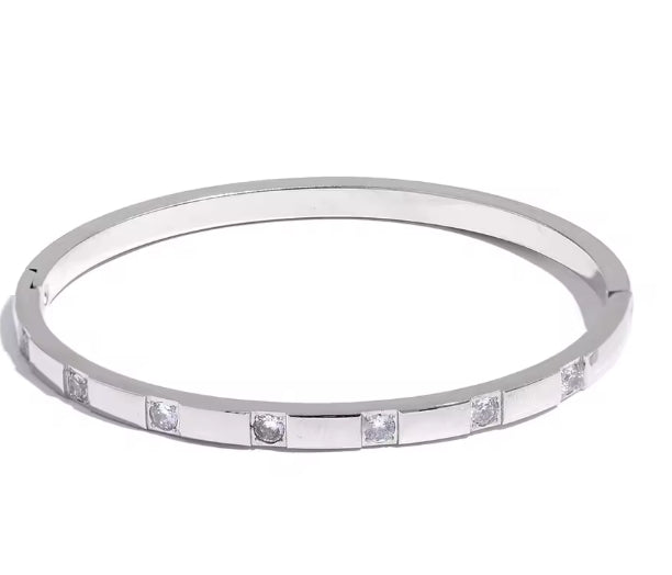 Aurora Ice CZ Wrist Bangle Bracelet