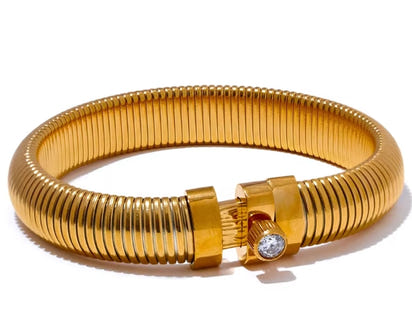 Aurora Ice Elastic CZ Metal Bracelet