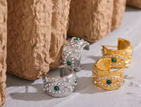 Aurora Ice Eye Geometric Huggie Earrings