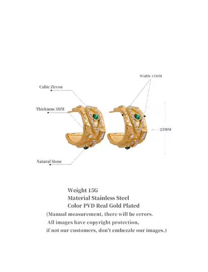 Aurora Ice Eye Geometric Huggie Earrings